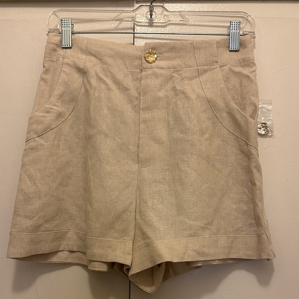 House of Harlow 1960 High Waist Tan Shorts
